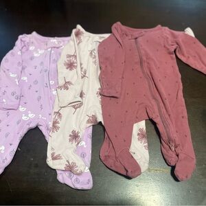 Carter's Kids Footies - Purple, Pink, and Cream/pink newborn